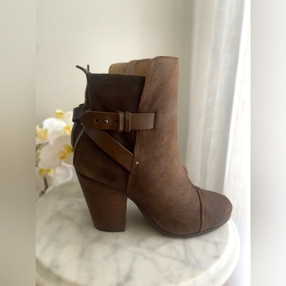 RAG & BONE Kinsey Distressed Leather Ankle Boots Size 41 US 11 - Picture 9 of 14